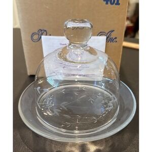 Princess House Heritage Glass Round Dome Covered Cheese Ball Butter Dish Box